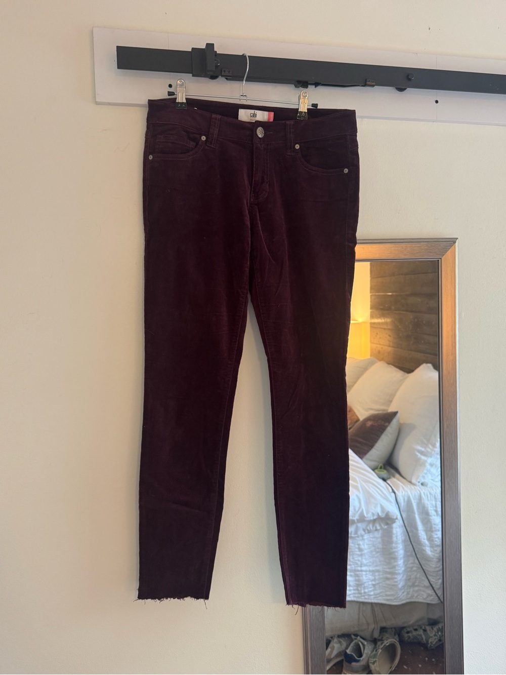 CAbi Women's Burgundy Skinny Corduroy Jeans
